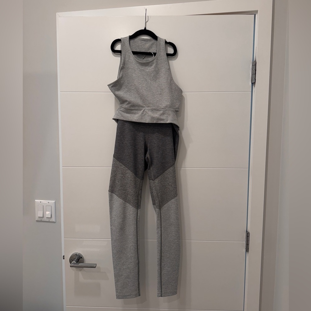 Outdoor Voices Gray Two-Tone Workout Set